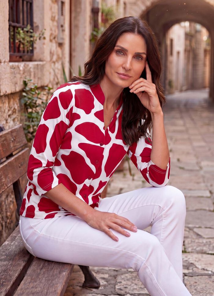 Shirtbluse mit Stehkragen 